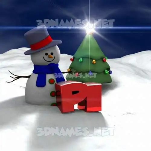 pi in Happy Xmas style - 3D name wallpaper