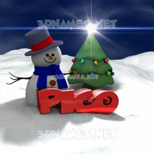 pico in Happy Xmas style - 3D name wallpaper pico in Happy Xmas style - 3D name wallpaper