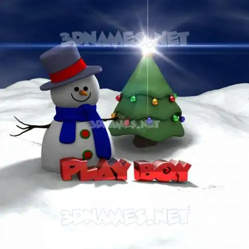 play boy in Happy Xmas style - 3D name wallpaper play boy in Happy Xmas style - 3D name wallpaper