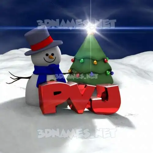 pvj in Happy Xmas style - 3D name wallpaper