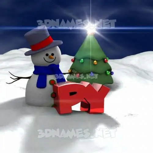 py in Happy Xmas style - 3D name wallpaper