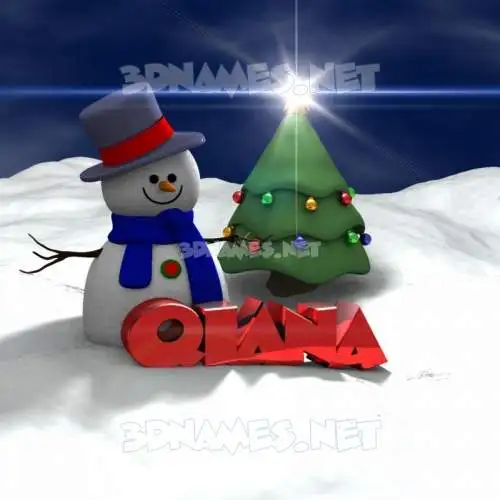 qiana in Happy Xmas style - 3D name wallpaper