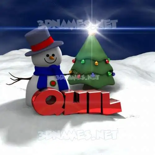 quil in Happy Xmas style - 3D name wallpaper quil in Happy Xmas style - 3D name wallpaper