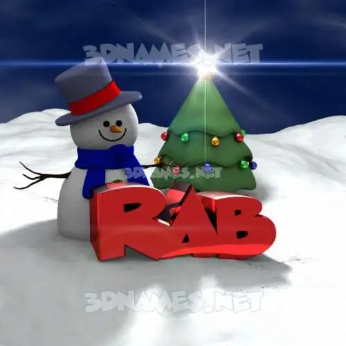 rab in Happy Xmas style - 3D name wallpaper rab in Happy Xmas style - 3D name wallpaper