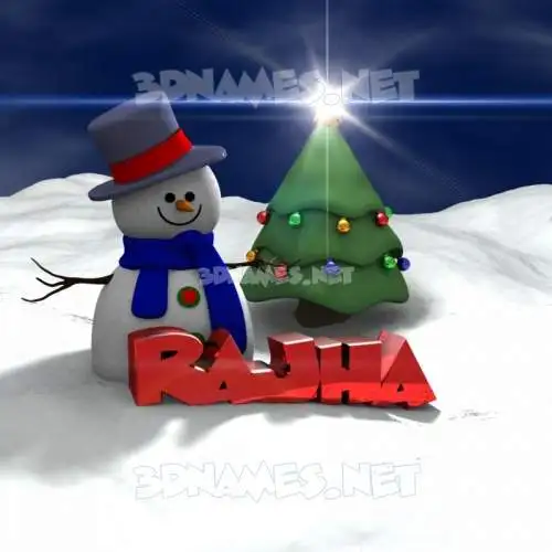 rajha in Happy Xmas style - 3D name wallpaper