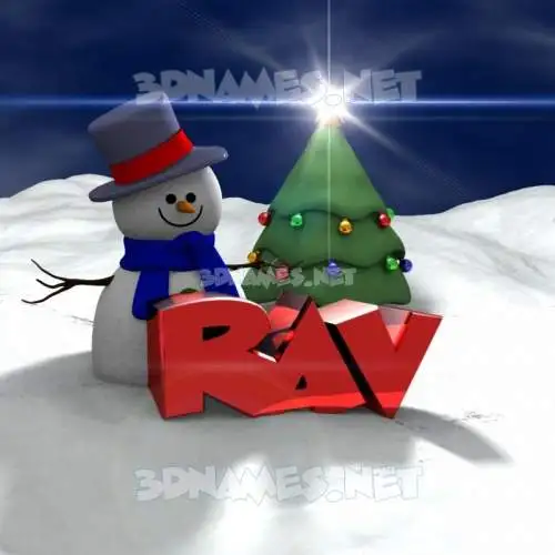 rav in Happy Xmas style - 3D name wallpaper rav in Happy Xmas style - 3D name wallpaper