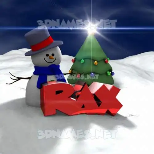 rax in Happy Xmas style - 3D name wallpaper rax in Happy Xmas style - 3D name wallpaper