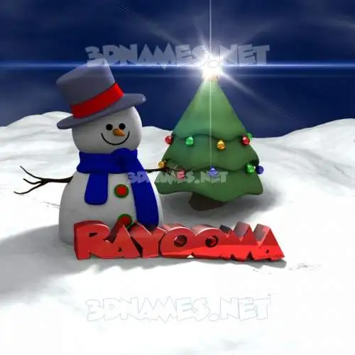 rayooma in Happy Xmas style - 3D name wallpaper rayooma in Happy Xmas style - 3D name wallpaper