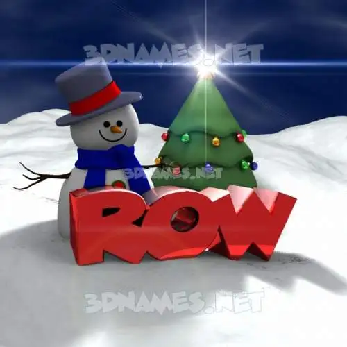 row in Happy Xmas style - 3D name wallpaper row in Happy Xmas style - 3D name wallpaper