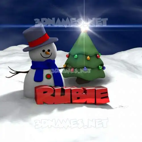 rubie in Happy Xmas style - 3D name wallpaper rubie in Happy Xmas style - 3D name wallpaper