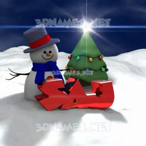 saj in Happy Xmas style - 3D name wallpaper