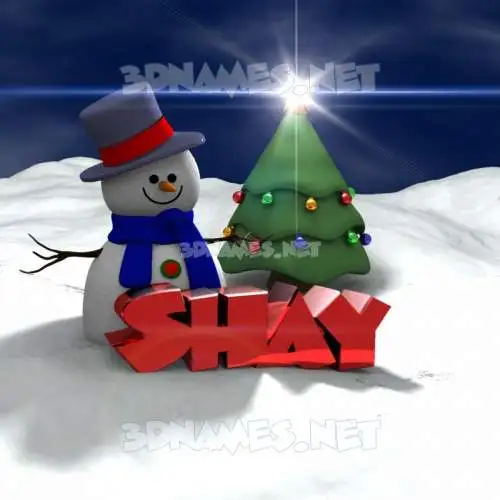 shay in Happy Xmas style - 3D name wallpaper