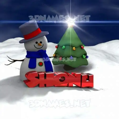 shonu in Happy Xmas style - 3D name wallpaper