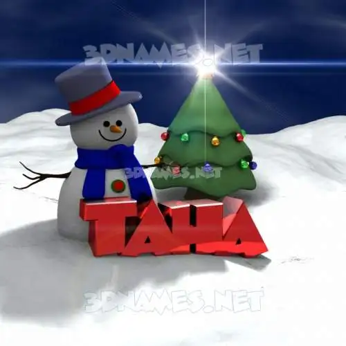 taha in Happy Xmas style - 3D name wallpaper