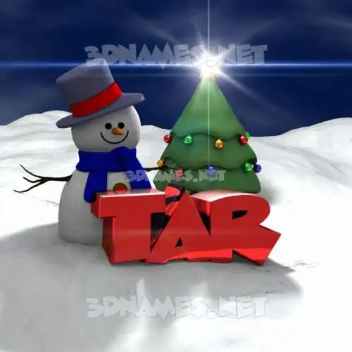 tar in Happy Xmas style - 3D name wallpaper