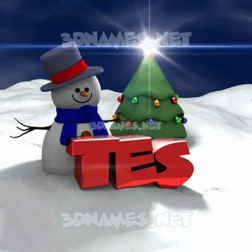 tes in Happy Xmas style - 3D name wallpaper tes in Happy Xmas style - 3D name wallpaper