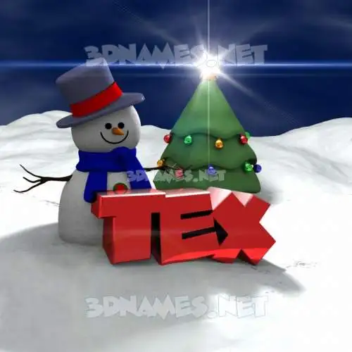 tex in Happy Xmas style - 3D name wallpaper