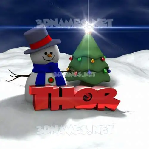 thor in Happy Xmas style - 3D name wallpaper thor in Happy Xmas style - 3D name wallpaper
