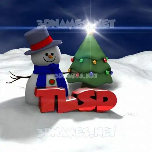 tlsd in Happy Xmas style - 3D name wallpaper