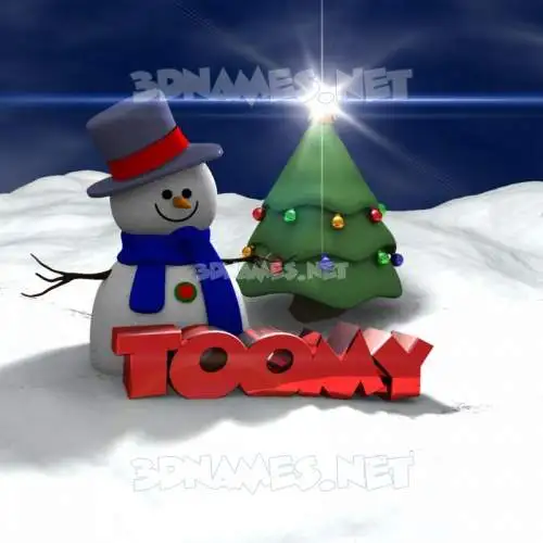 toomy in Happy Xmas style - 3D name wallpaper