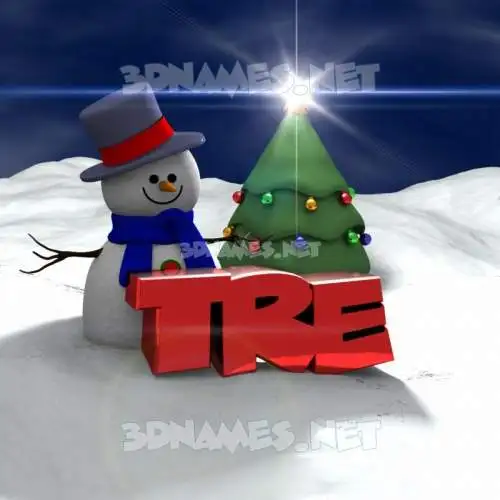 tre in Happy Xmas style - 3D name wallpaper tre in Happy Xmas style - 3D name wallpaper