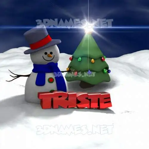 triste in Happy Xmas style - 3D name wallpaper triste in Happy Xmas style - 3D name wallpaper