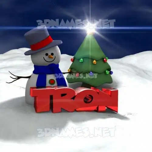 tron in Happy Xmas style - 3D name wallpaper tron in Happy Xmas style - 3D name wallpaper