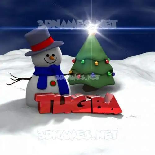 tugba in Happy Xmas style - 3D name wallpaper