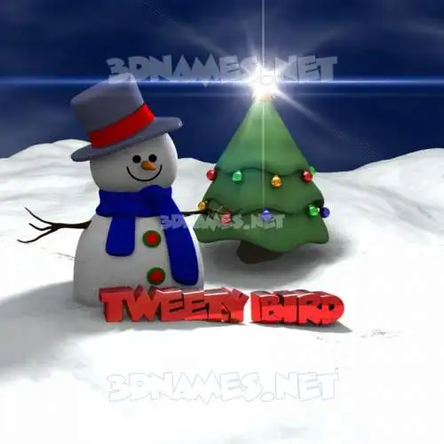 tweety bird in Happy Xmas style - 3D name wallpaper
