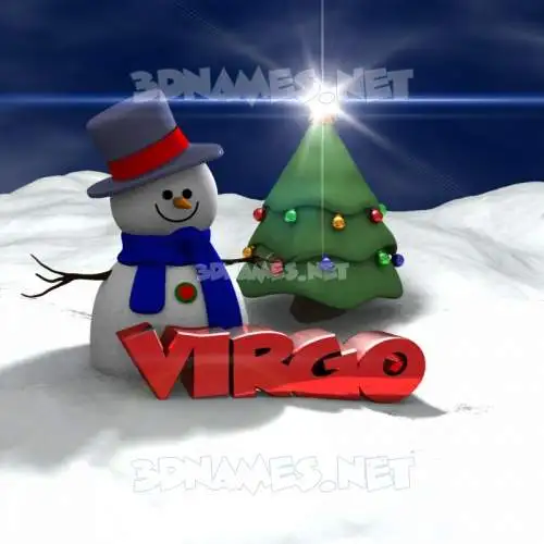 virgo in Happy Xmas style - 3D name wallpaper