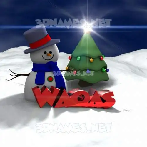 waqas in Happy Xmas style - 3D name wallpaper