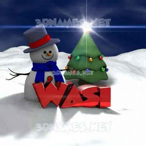 wasi in Happy Xmas style - 3D name wallpaper