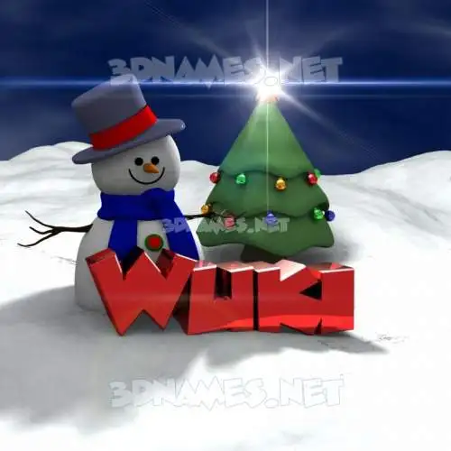 wuki in Happy Xmas style - 3D name wallpaper