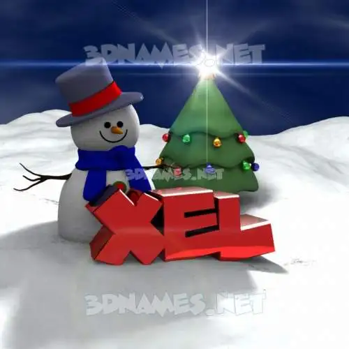xel in Happy Xmas style - 3D name wallpaper xel in Happy Xmas style - 3D name wallpaper