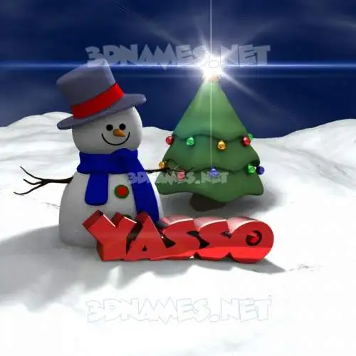 yasso in Happy Xmas style - 3D name wallpaper