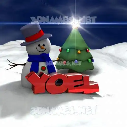 yoel in Happy Xmas style - 3D name wallpaper