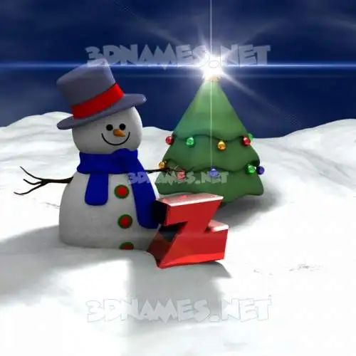 z in Happy Xmas style - 3D name wallpaper z in Happy Xmas style - 3D name wallpaper