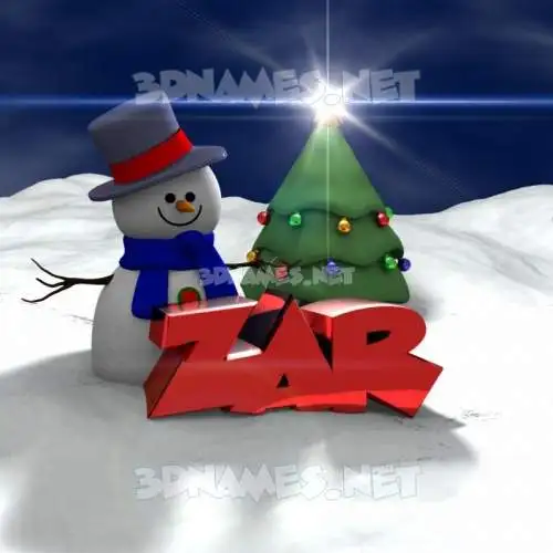 zar in Happy Xmas style - 3D name wallpaper zar in Happy Xmas style - 3D name wallpaper