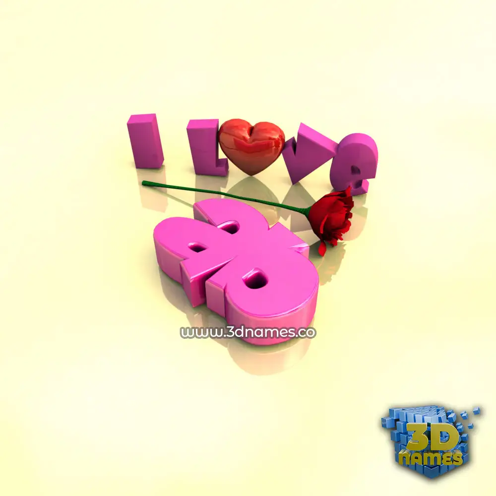 ab in I Love ??? style - 3D name wallpaper