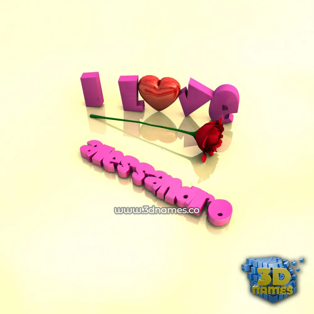 alessandro in I Love ??? style - 3D name wallpaper