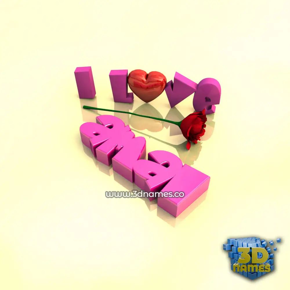 amal in I Love ??? style - 3D name wallpaper
