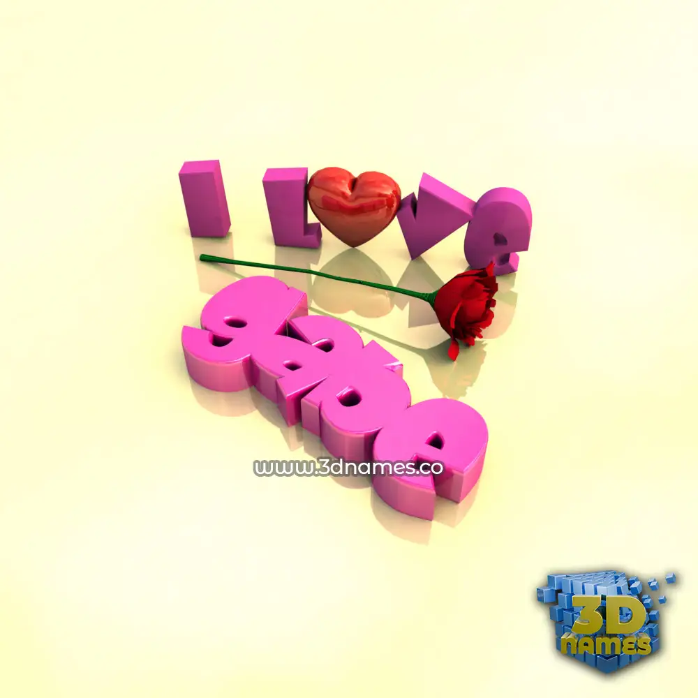 gabe in I Love ??? style - 3D name wallpaper