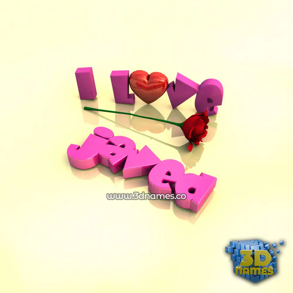 javed in I Love ??? style - 3D name wallpaper