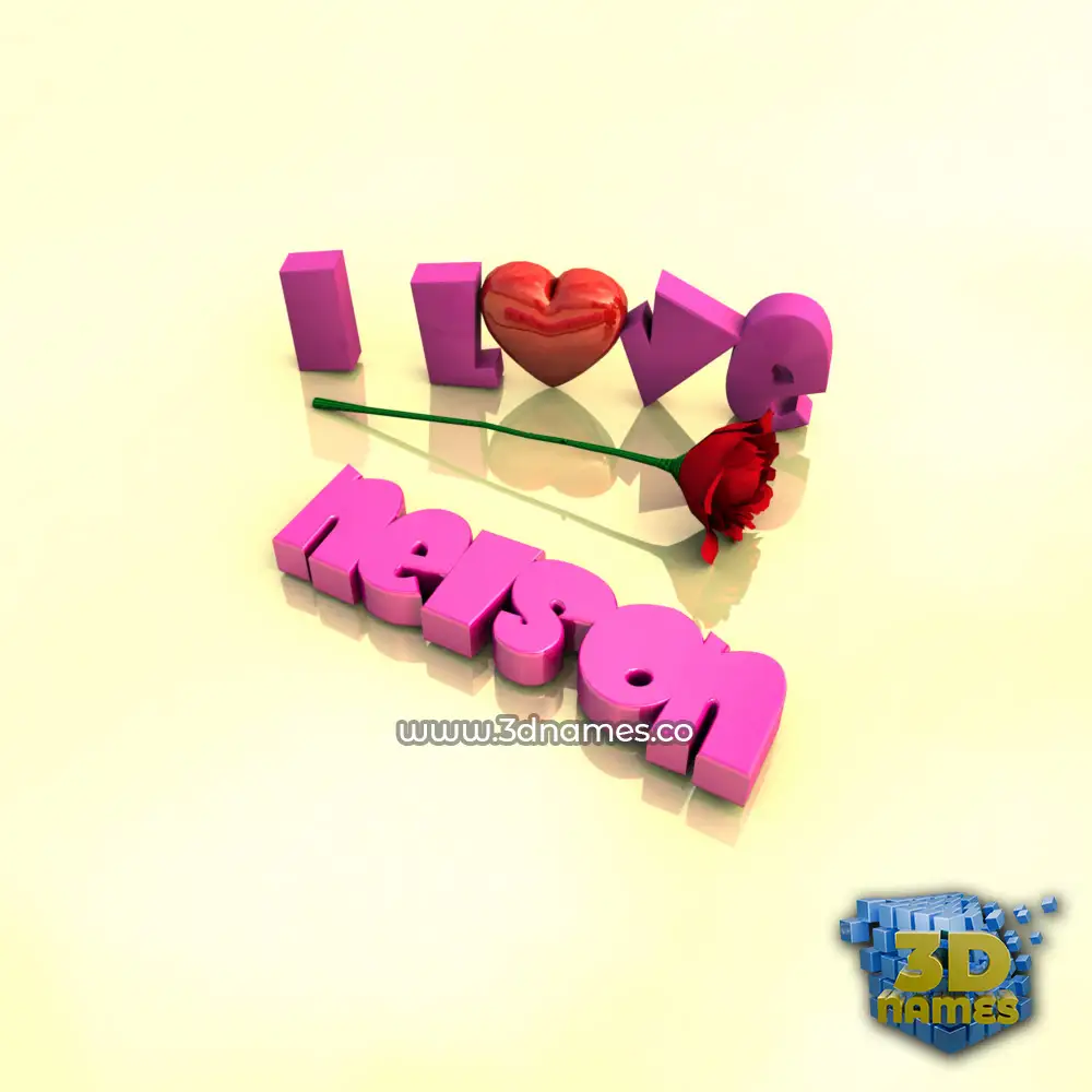 nelson in I Love ??? style - 3D name wallpaper