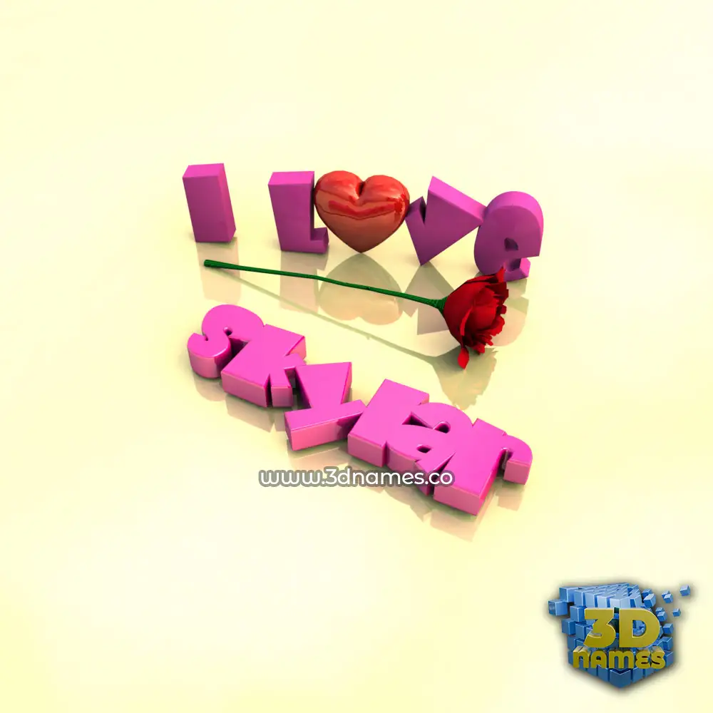 skylar in I Love ??? style - 3D name wallpaper