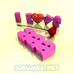 aaa in I Love ??? style - 3D name wallpaper