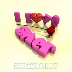 amer in I Love ??? style - 3D name wallpaper