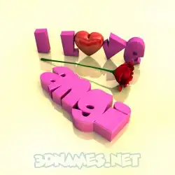 angi in I Love ??? style - 3D name wallpaper