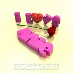 anie in I Love ??? style - 3D name wallpaper