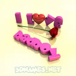 badboy in I Love ??? style - 3D name wallpaper
